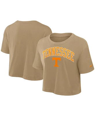 Nike Women's Tan Tennessee Volunteers Power Pursuit Athletic Prep Arch Performance Cropped T-Shirt