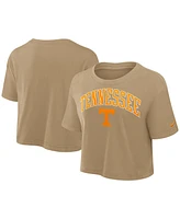 Nike Women's Tan Tennessee Volunteers Power Pursuit Athletic Prep Arch Performance Cropped T-Shirt
