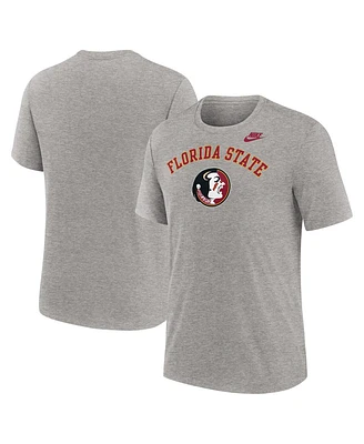 Nike Men's Heather Gray Florida State Seminoles Legacy Arch Tri-Blend T-Shirt