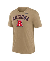 Nike Men's Heather Light Brown Arizona Wildcats Legacy Arch Tri-Blend T-Shirt