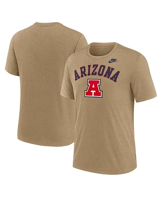 Nike Men's Heather Light Brown Arizona Wildcats Legacy Arch Tri-Blend T-Shirt