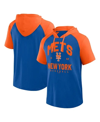 Fanatics Men's Royal New York Mets Prime Raglan Short Sleeve Hoodie T-Shirt