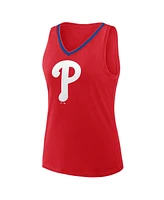 Logo Athletic Women's Red Philadelphia Phillies Stellar Win V-Neck Tank Top