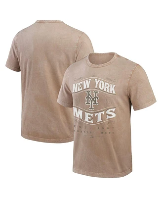 Fanatics Men's Tan New York Mets Sun Faded T-Shirt