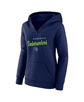 Logo Athletic Women's Navy Minnesota Timberwolves Triumphant V-Neck Pullover Hoodie