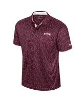 Colosseum Men's Maroon Mississippi State Bulldogs Sublimated Golf Polo Shirt
