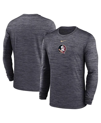 Nike Men's Black Florida State Seminoles 2025 Sideline Velocity Performance Long Sleeve T-Shirt
