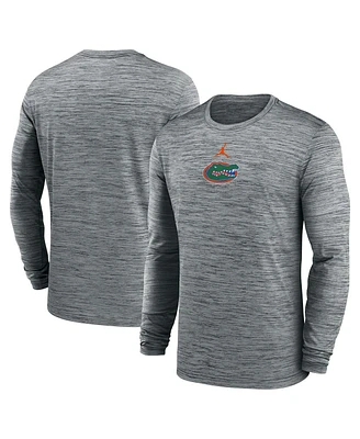Jordan Men's Charcoal Florida Gators 2025 Sideline Velocity Performance Long Sleeve T-Shirt