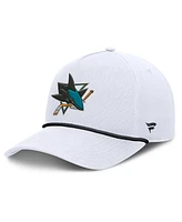 Fanatics Men's White San Jose Sharks Rope A-Frame Adjustable Hat
