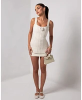 Heiress Beverly Hills Women's Boucle Flower Mini Dress