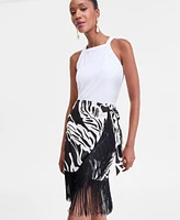 I.n.c. International Concepts Women's Printed Fringe Skirt, Exclusively at Macy's