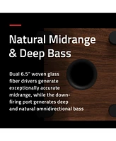 Fluance Ai81 Powered Floorstanding Tower Speakers (Bamboo) and DB10 10" Low Frequency Ported Front Firing Subwoofer (Black Ash) with 15 F