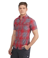 Ecko Unltd Men's Marled Work Short Sleeve Woven Shirt
