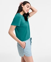 State of Day Stripe Seersucker Drawstring Shorts Xs-3X, Exclusively for Macy's