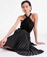 I.n.c. International Concepts Women's Pleated Halter Dress, Exclusively at Macy's