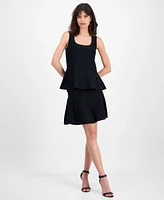 T Tahari Women's Square-Neck Peplum-Hem Sleeveless Top