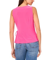 Sam & Jess Petite Cowlneck Tie-Side Sleeveless Top