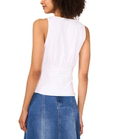 1.state Women's Overlapping V-Neck Sleeveless Knit Top