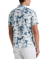 Perry Ellis Men's Short Sleeve Leaf Print Button-Front Shirt
