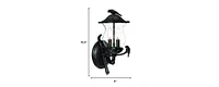 Bird Detail Lantern Wall Light – Decorative Wall Fixture for Garden & Yard