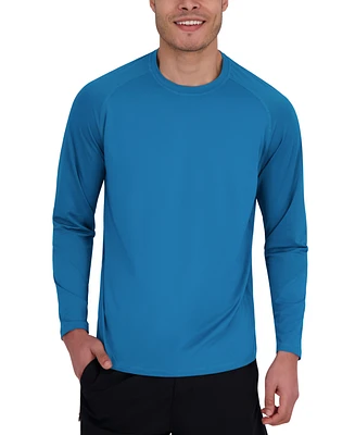 Spyder Men's Long Sleeve Waffle-Knit Crewneck Swim Shirt
