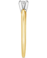 Diamond Princess Cut Solitaire Ring (1/4 ct. t.w.) in 14k Two-Tone Gold
