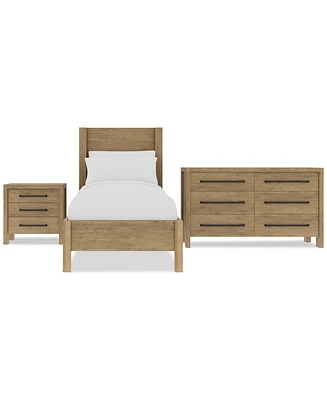 Davie 3-Pc. Twin Set (Panel Bed, Dresser & 3-Drawer Nightstand)