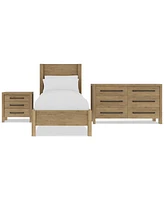 Davie 3-Pc. Twin Set (Panel Bed, Dresser & 3-Drawer Nightstand)