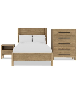 Davie 3-Pc. Full Set (Panel Bed, Chest & 1-Drawer Nightstand)