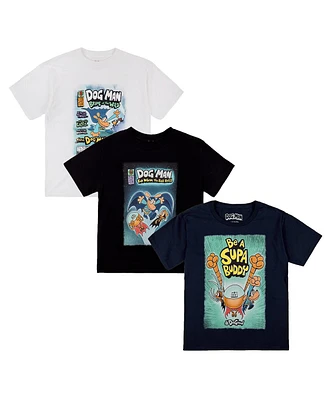 Dog Man Big Boys Youth 3-Pack T-Shirts-14