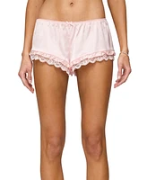 Edikted Women's Clair Ruffle Lacey Satin Effect Shorts