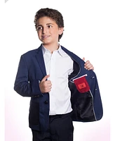 Elie Balleh Boys Navy Slim Fit Knit Jersey Blazer