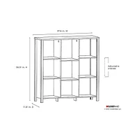 ClosetMaid Freestanding Premium 9-Cube Storage Organizer Bench, Weathered Oak