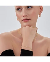 Spero London White Opal Sterling Silver Bracelet in Gold