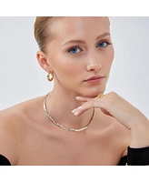 Spero London Gold Rose Gold and Silver Spiral Sterling Silver Flat Necklace