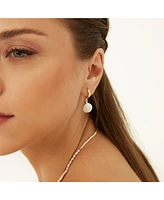 Spero London Treated Freshwater Cultured Baroque Pearl Hoop Earrings