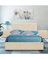 Two-Drawer Upholstered Nightstand – Chic Bedroom Storage with Details