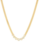 Created White Sapphire Necklace (3/4 ct. t.w.) in 14k Yellow Gold Over Sterling Silver, 16" + 2" extender