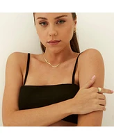 Spero London Bold Herringbone Sterling Silver Flat Snake Chain Necklace