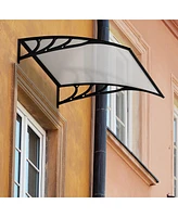 40 x 40 Inch Outdoor Polycarbonate Front Door Window Awning Canopy-Black