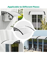48 x 40 Inch Outdoor Front Door Window Awning Door Canopy Exterior-Black