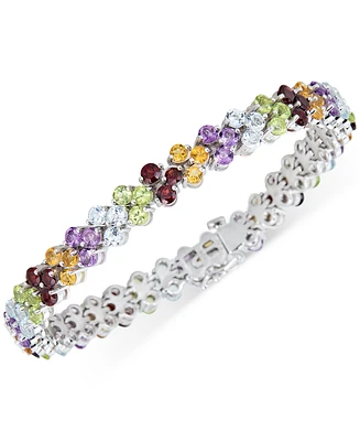 Multi-Gemstone Flex Bracelet (12-1/6 ct. t.w.) in Sterling Silver