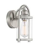 Avani Rustic Farmhouse Outdoor Wall Light Fixture Brushed Nickel 10 1/4" Clear Glass for Exterior Barn Deck House Porch Yard Patio Outside Garage