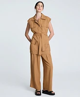 Kenneth Cole Women's Vision Twill Belted Cargo Vest