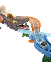 Hot Wheels RacerVerse Jurassic World Crash & Splash Track Set & Die-Cast Dinosaur Toy Car