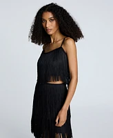 Kenneth Cole Women's Fringe Cropped Camisole Top