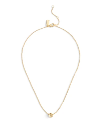Coach Faux Cultivated Pearl Signature Tea Rose Pendant Necklace