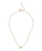 Coach Faux Cultivated Pearl Signature Tea Rose Pendant Necklace