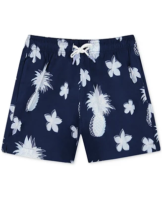 Sunset and Vines Men's Tropical-Pattern Woven Swim Trunks