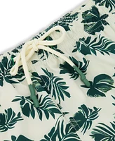 Sunset and Vines Men's Leaf-Print Woven Swim Trunks